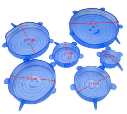 Kit 12 Tampas Silicone Flexivel Panela Pote Universal Elastica